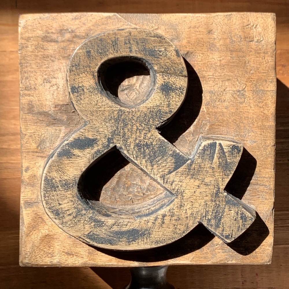 Repurposed Wood Beam Ampersand